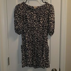 Purple leopard print blouse